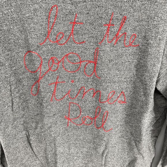 Anthropologie Sundry Good times Roll Women gray preowned round neck sweatshirt S - Picture 5 of 6